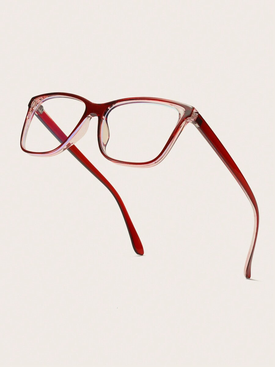 1pc Women's Pink Cat Eye PC Frame Casual Simple Plano Lenses Eyeglasses for Daily Wear Halloween
