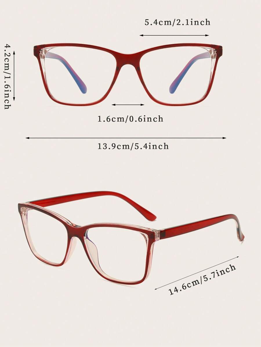 1pc Women's Pink Cat Eye PC Frame Casual Simple Plano Lenses Eyeglasses for Daily Wear Halloween