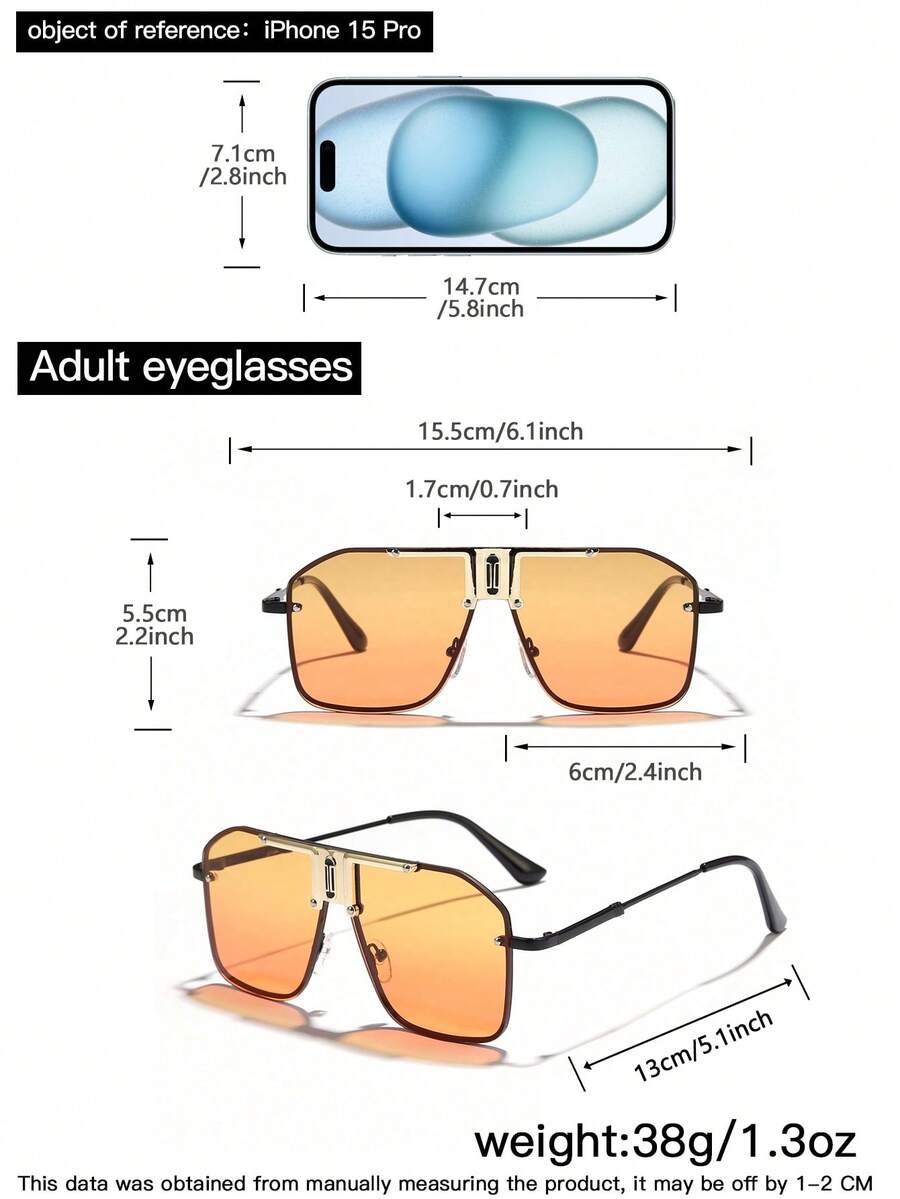 1 Pc Men's Flat Top Goggle Fashion Eyewear For Outdoor Use Elegant Shades Accessories Beach Accessories