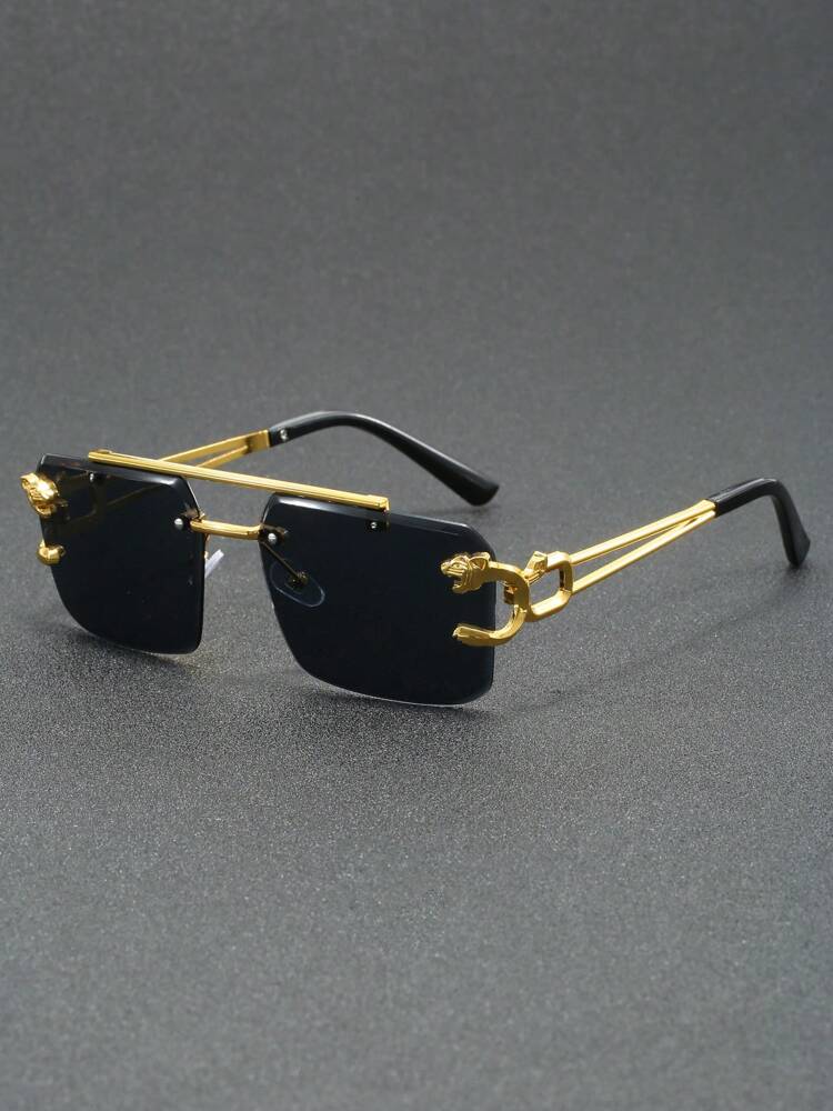 1 Pair Men's Pilot Frame Fashionable Fashion Glasses, Suitable For Various Occasions
