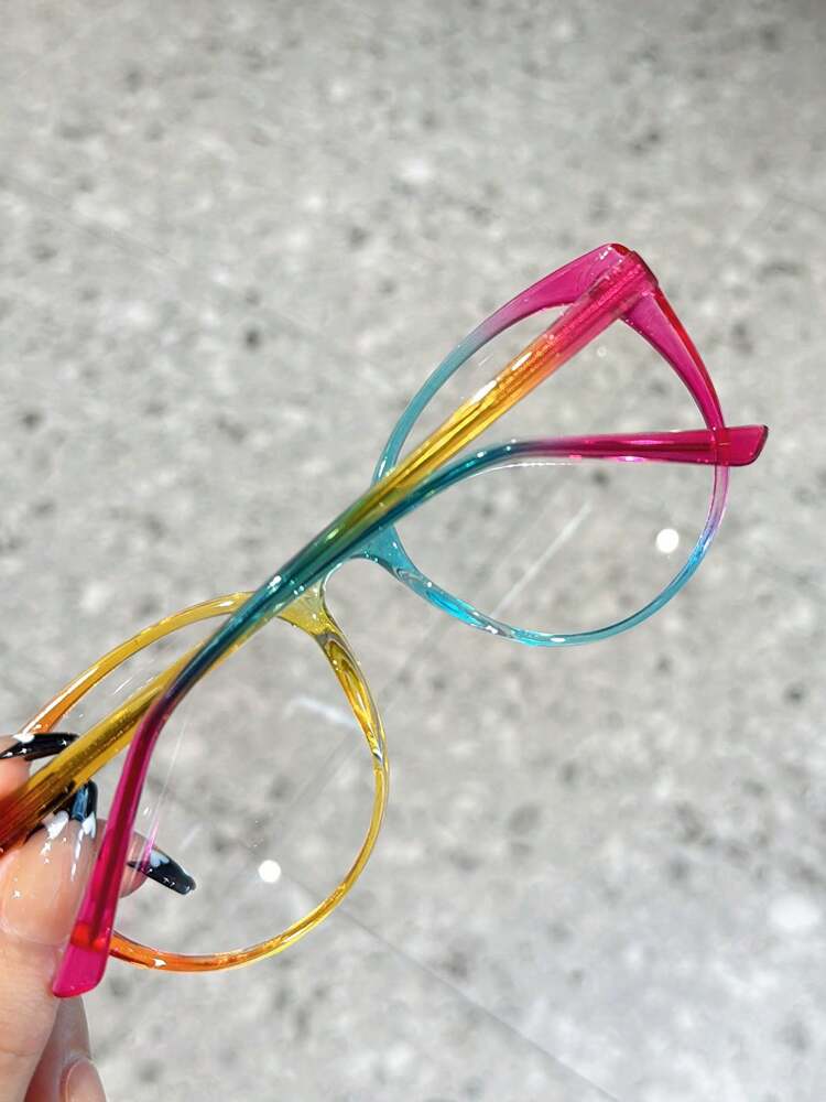 1pc Women's Y2K Cat-Eye TR Frame Spring Hinge Colorful High-Quality Elegant Fashion Glasses