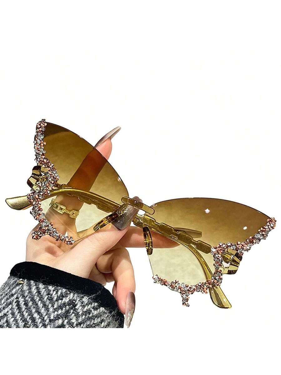 Dazzling Women's Rhinestone Butterfly - Lightweight, Stylish For Driving And Sports