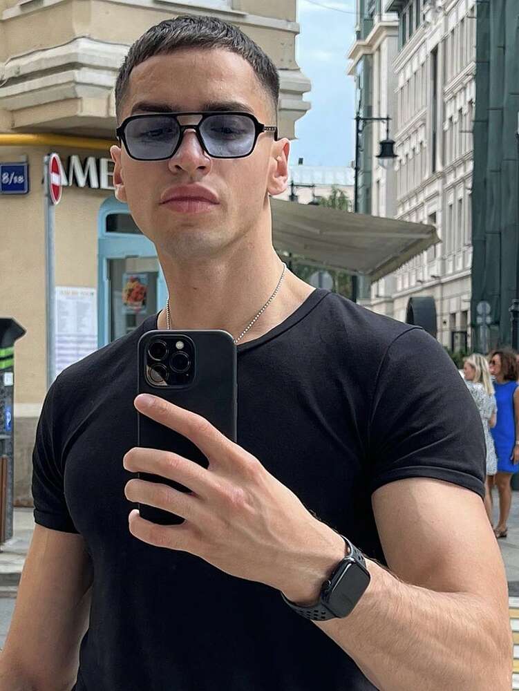 1 Pair Of Men's PC Square Flat Top Texture And Fashionable Sunshade Glasses Suitable For Daily Use Casual