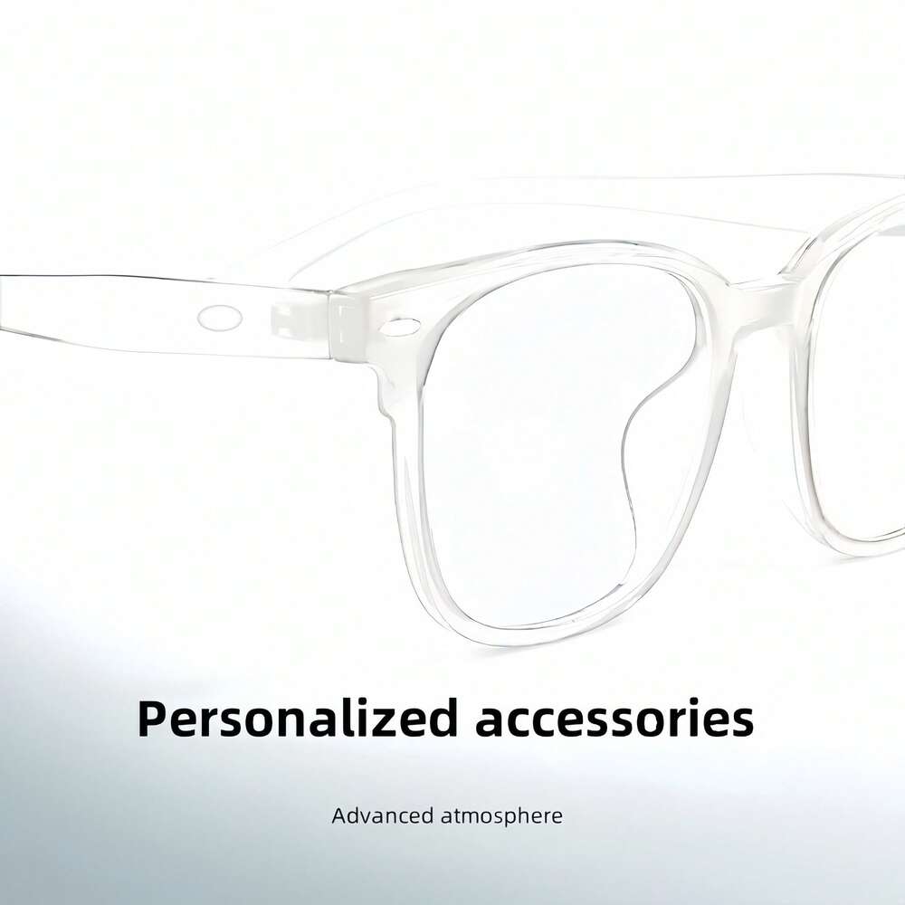 1 Pair Of Fashionable Large Frame Glasses, Transparent And Minimalist, Versatile And Niche