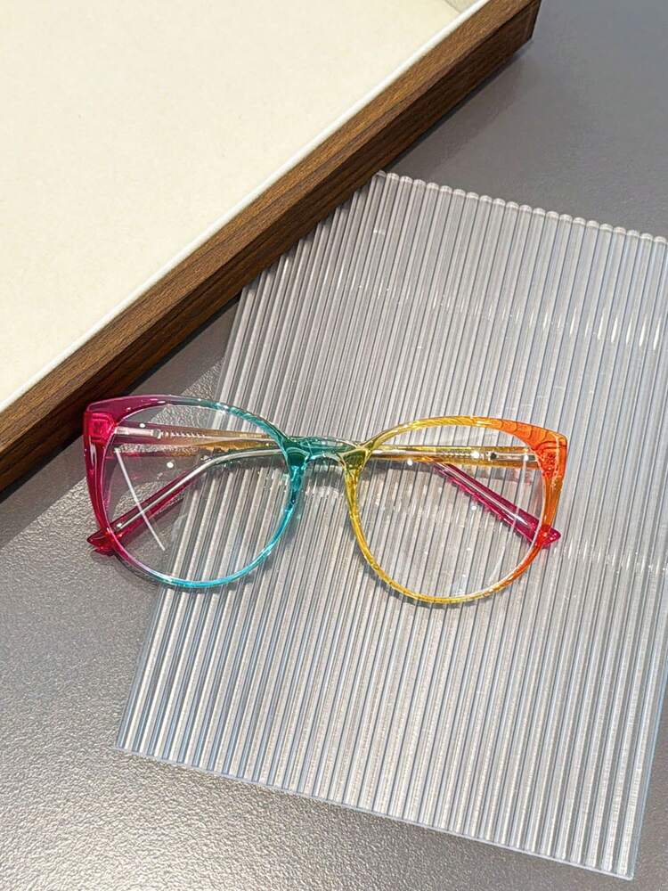 1pc Women's Y2K Cat-Eye TR Frame Spring Hinge Colorful High-Quality Elegant Fashion Glasses