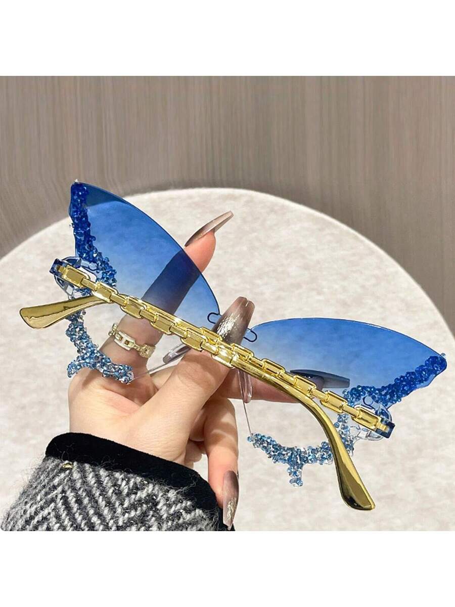 Dazzling Women's Rhinestone Butterfly - Lightweight, Stylish For Driving And Sports