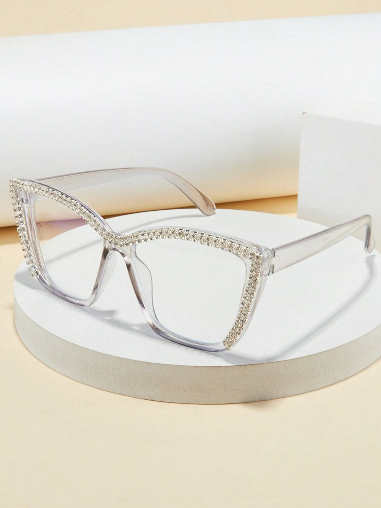 1pc/2pcs/3pcs Women Fashion 2025 New Square Cat Eye Large Frame Versatile Vintage Casual Slimming Glasses