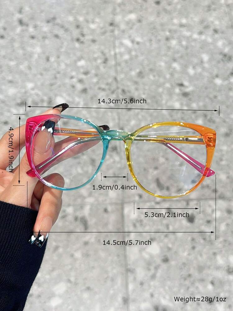 1pc Women's Y2K Cat-Eye TR Frame Spring Hinge Colorful High-Quality Elegant Fashion Glasses