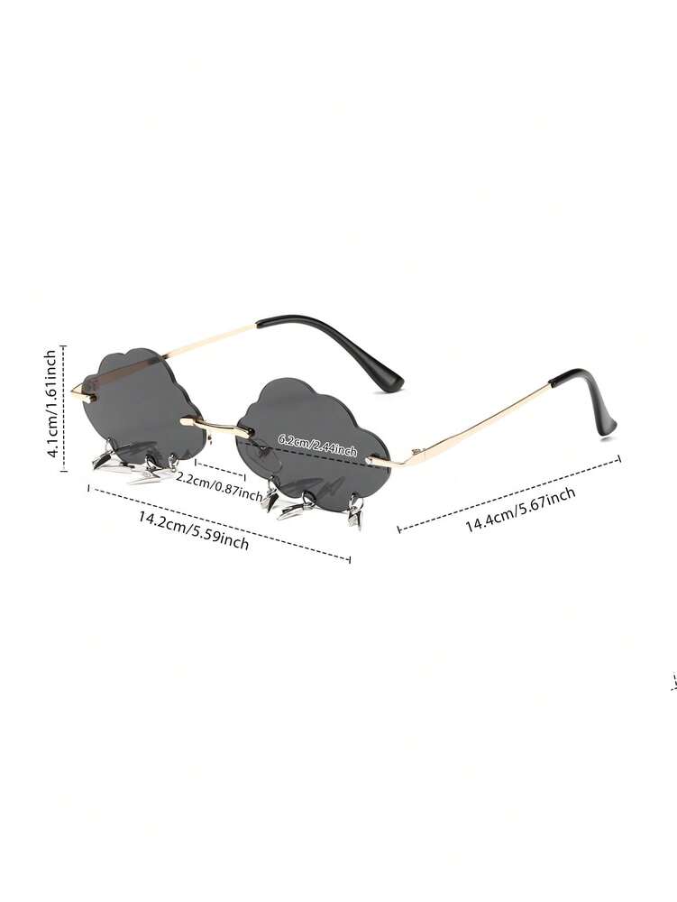 1pc Cloud Shaped Fashion Fashion Glasses, Stage Show & Party Decoration Glasses