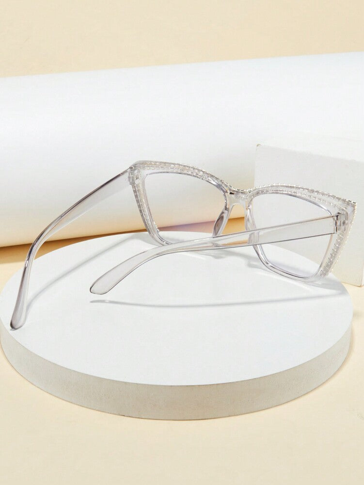 1pc/2pcs/3pcs Women Fashion 2025 New Square Cat Eye Large Frame Versatile Vintage Casual Slimming Glasses