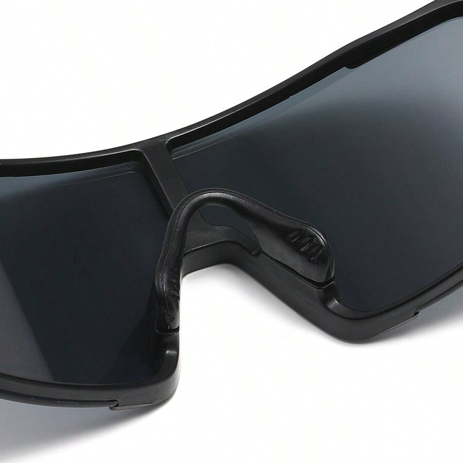 1pc Men Sports Goggles With Oversized Lenses, Rimless Cycling Glasses For Outdoor Travel Easy Comfort Casual