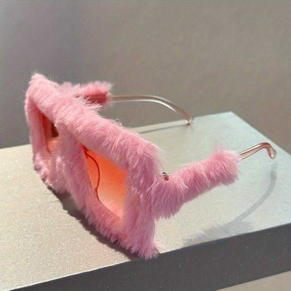 Women’s Oversized Pink Glasses - Extra Wide Frame (6.5inch), Lightweight PC Material Frame And Lens - Non-prescription