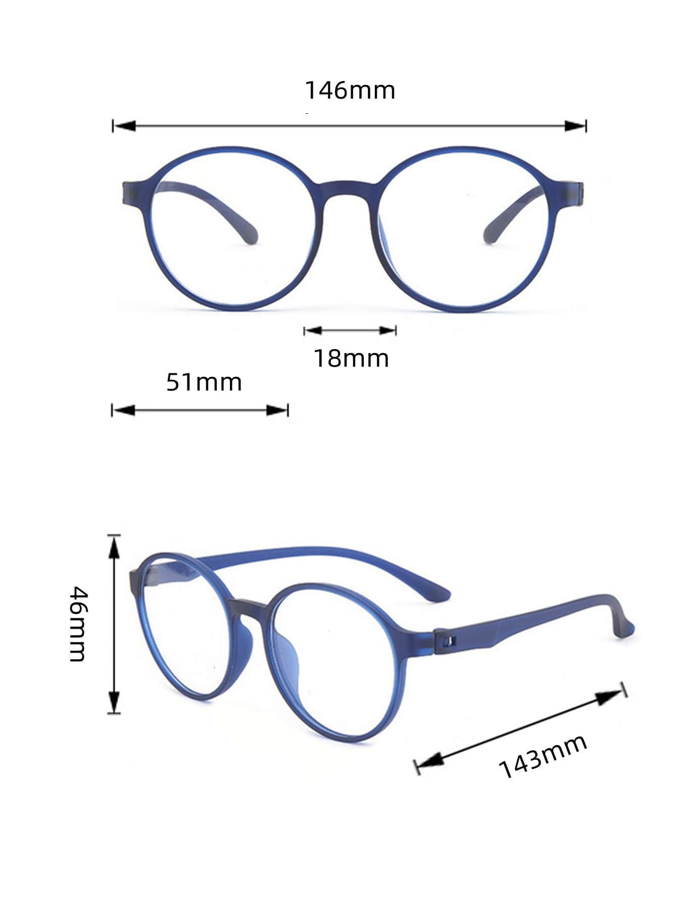 Men Ultra-Light TR90 Round Glasses Accessories