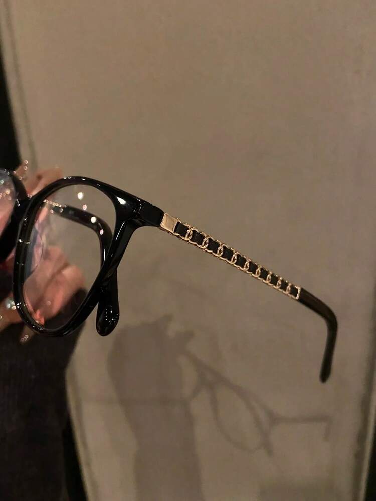 Luxurious Ladies' Flat Blue Light Glasses with Leopard Print Frame