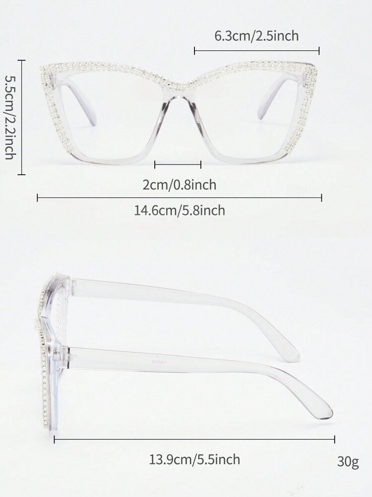 1pc/2pcs/3pcs Women Fashion 2025 New Square Cat Eye Large Frame Versatile Vintage Casual Slimming Glasses