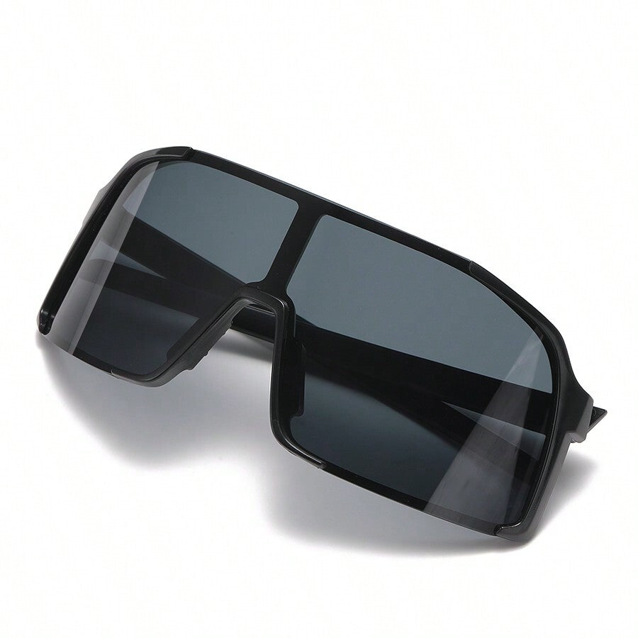 1pc Men Sports Goggles With Oversized Lenses, Rimless Cycling Glasses For Outdoor Travel Easy Comfort Casual