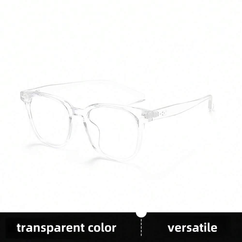 1 Pair Of Fashionable Large Frame Glasses, Transparent And Minimalist, Versatile And Niche