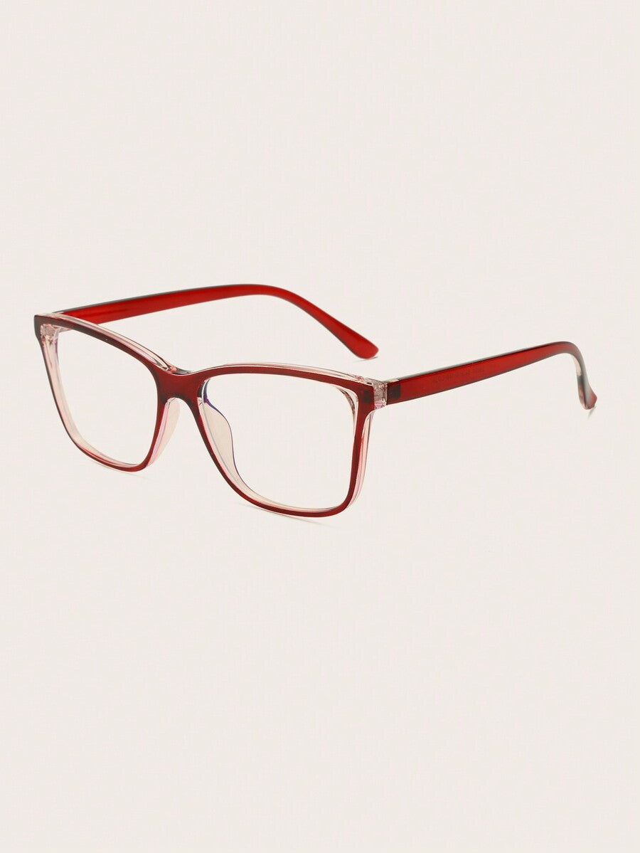 1pc Women's Pink Cat Eye PC Frame Casual Simple Plano Lenses Eyeglasses for Daily Wear Halloween