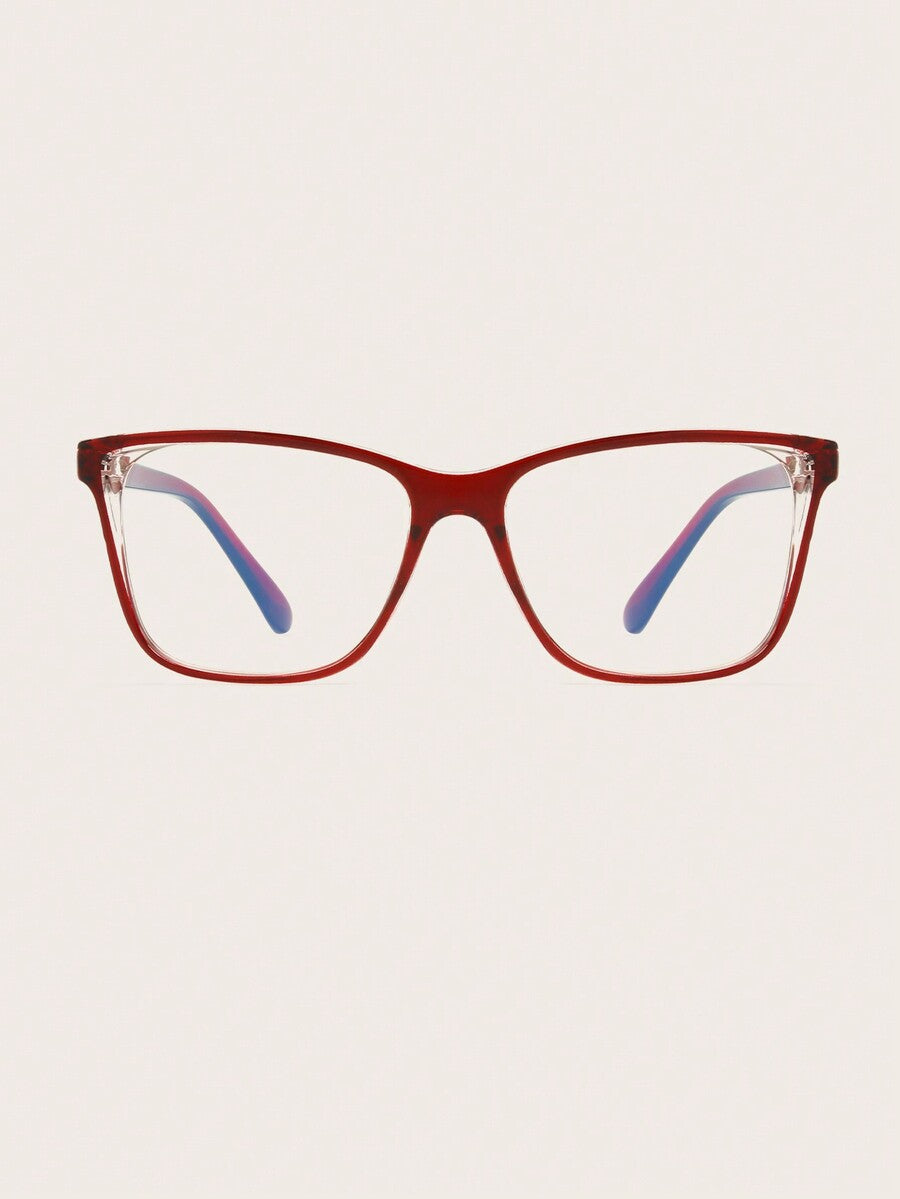 1pc Women's Pink Cat Eye PC Frame Casual Simple Plano Lenses Eyeglasses for Daily Wear Halloween