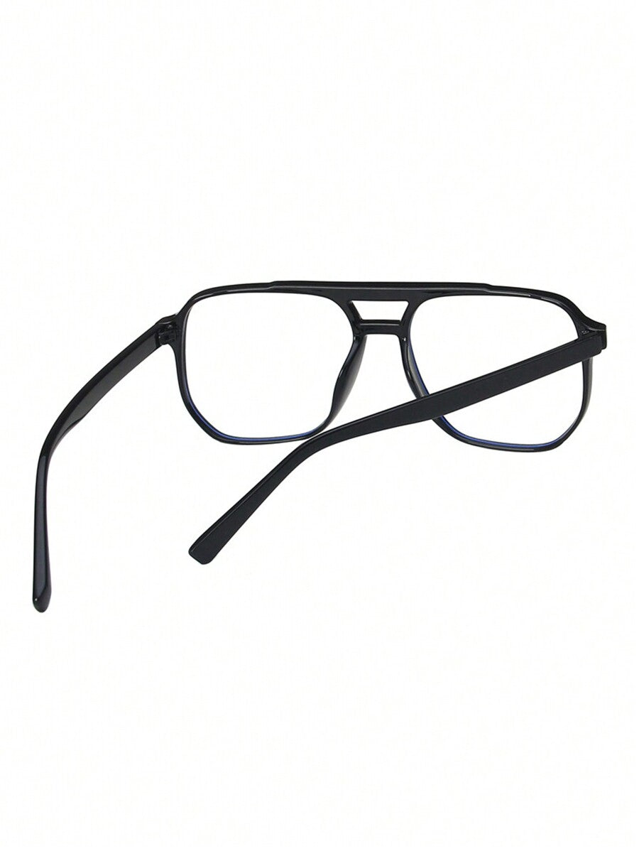 1pc Men's Double Bridge Large Frame Aviator Style Prescription Eyeglasses Suitable For Daily Use