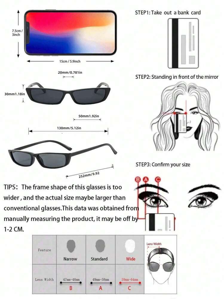 1PC Y2K Black Narrow Frame Sun Glasses – Hot Girl Style, Millennial Style, Perfect For Taking Photos And Going Out