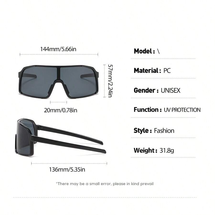 1pc Men Sports Goggles With Oversized Lenses, Rimless Cycling Glasses For Outdoor Travel Easy Comfort Casual