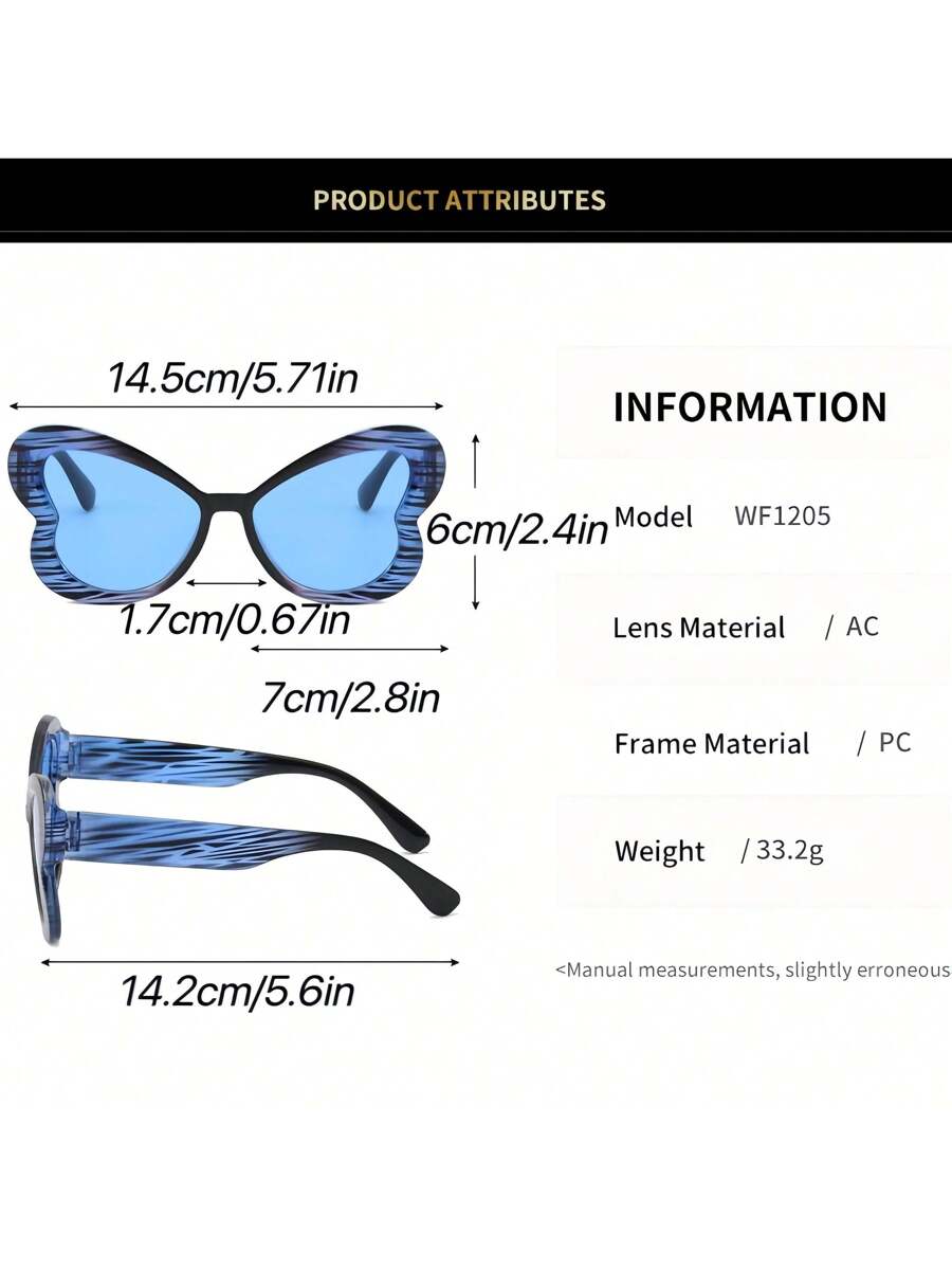Butterfly Fashion Glasses For Women Leopard Print Fruit Color Fashion Decorative Sunshade Glasses