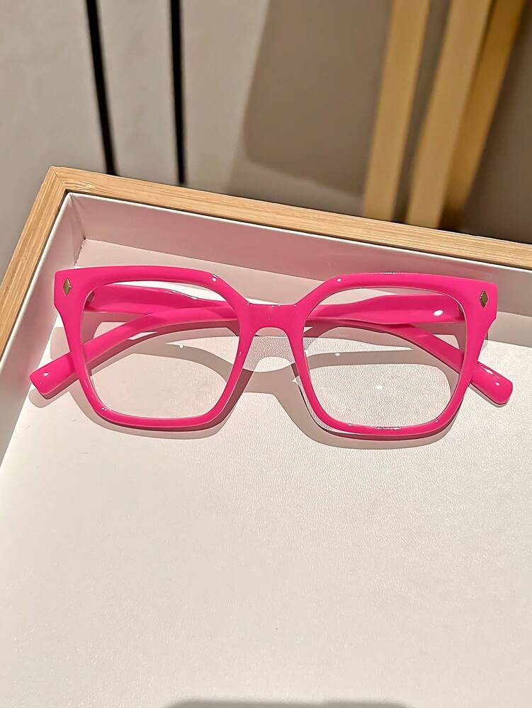 1pair Classic Retro Square Frame Decorative Transparent Lens Glasses for Women, With Optical Clarity Options