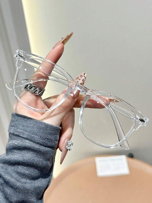 1 Pair Of Fashionable Large Frame Glasses, Transparent And Minimalist, Versatile And Niche