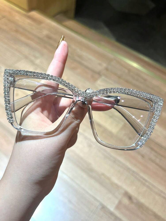 1pc/2pcs/3pcs Women Fashion 2025 New Square Cat Eye Large Frame Versatile Vintage Casual Slimming Glasses
