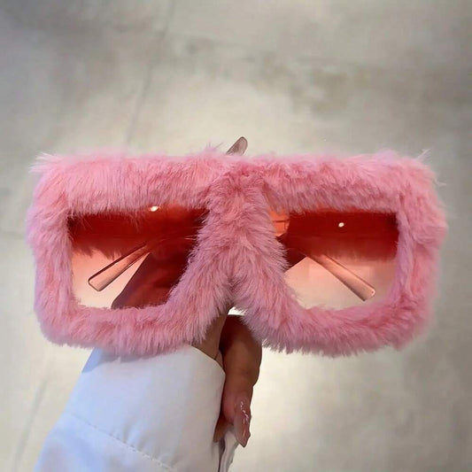 Women’s Oversized Pink Glasses - Extra Wide Frame (6.5inch), Lightweight PC Material Frame And Lens - Non-prescription