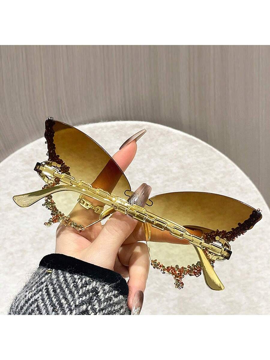 Dazzling Women's Rhinestone Butterfly - Lightweight, Stylish For Driving And Sports