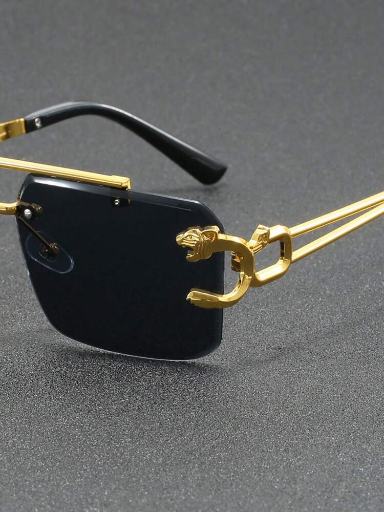 1 Pair Men's Pilot Frame Fashionable Fashion Glasses, Suitable For Various Occasions