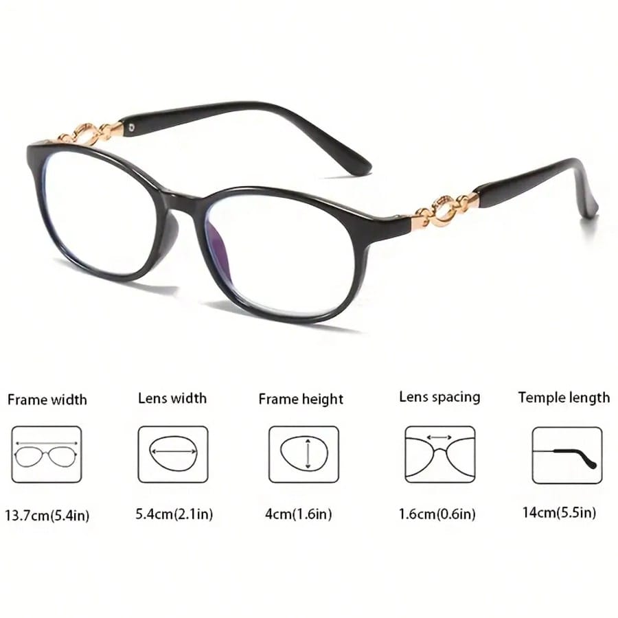 HAITONGCR Fashionable Women's Reading Glasses, Oval Shaped, Available in Red and Black