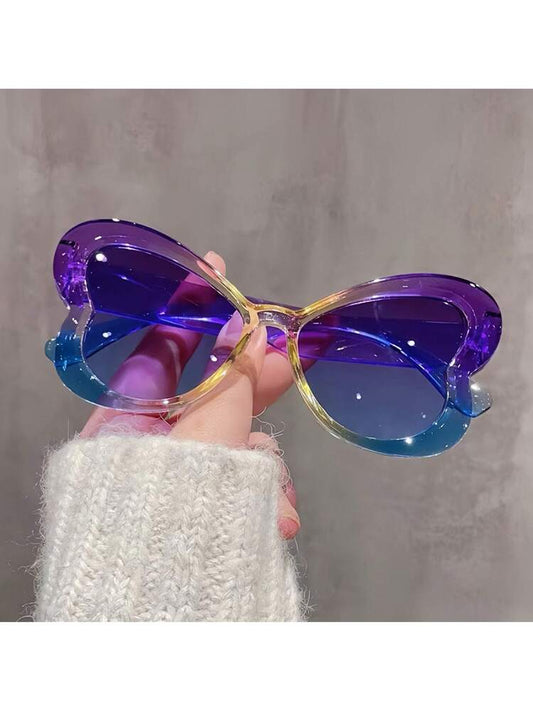 Butterfly Fashion Glasses For Women Leopard Print Fruit Color Fashion Decorative Sunshade Glasses