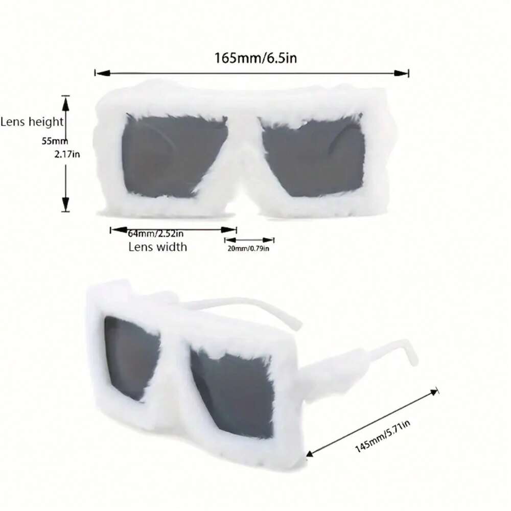 Women’s Oversized Pink Glasses - Extra Wide Frame (6.5inch), Lightweight PC Material Frame And Lens - Non-prescription