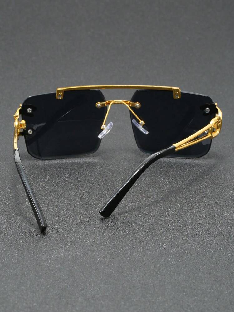 1 Pair Men's Pilot Frame Fashionable Fashion Glasses, Suitable For Various Occasions