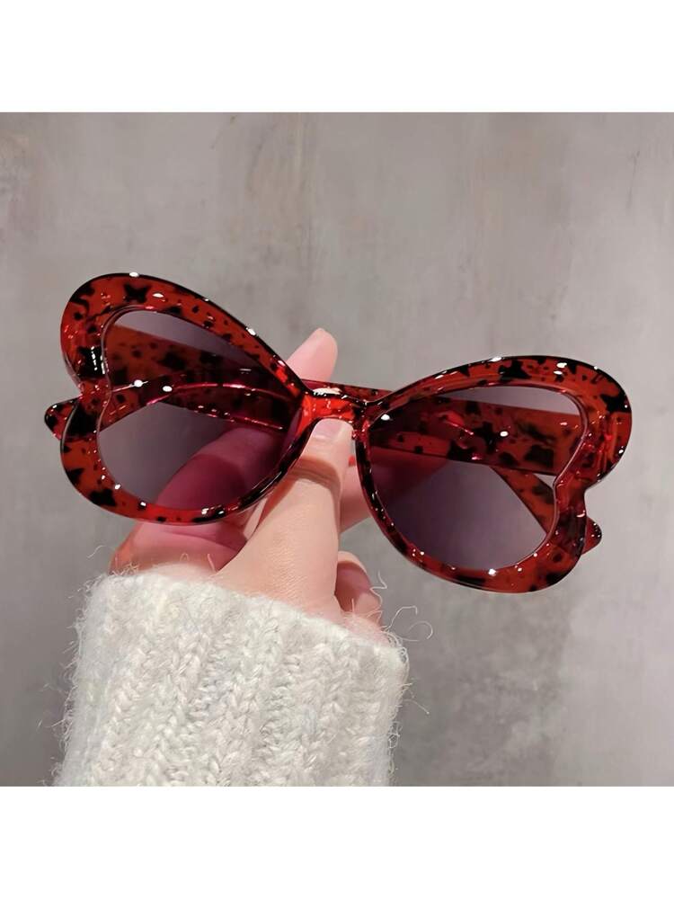 Butterfly Fashion Glasses For Women Leopard Print Fruit Color Fashion Decorative Sunshade Glasses