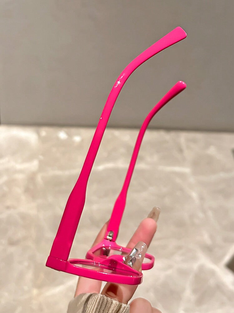 1pair Classic Retro Square Frame Decorative Transparent Lens Glasses for Women, With Optical Clarity Options