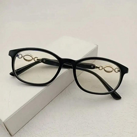 HAITONGCR Fashionable Women's Reading Glasses, Oval Shaped, Available in Red and Black