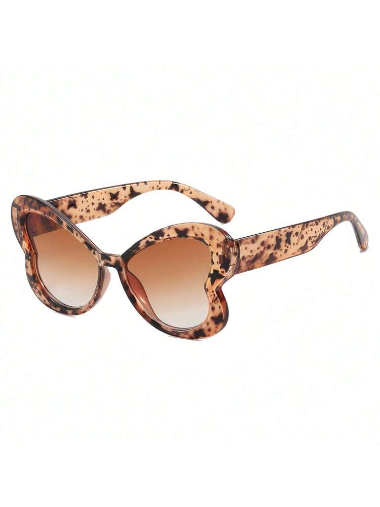 Butterfly Fashion Glasses For Women Leopard Print Fruit Color Fashion Decorative Sunshade Glasses