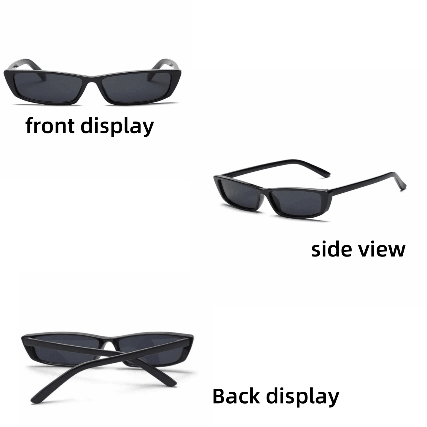 1PC Y2K Black Narrow Frame Sun Glasses – Hot Girl Style, Millennial Style, Perfect For Taking Photos And Going Out