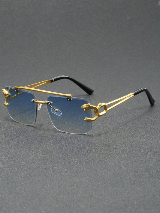 1 Pair Men's Pilot Frame Fashionable Fashion Glasses, Suitable For Various Occasions
