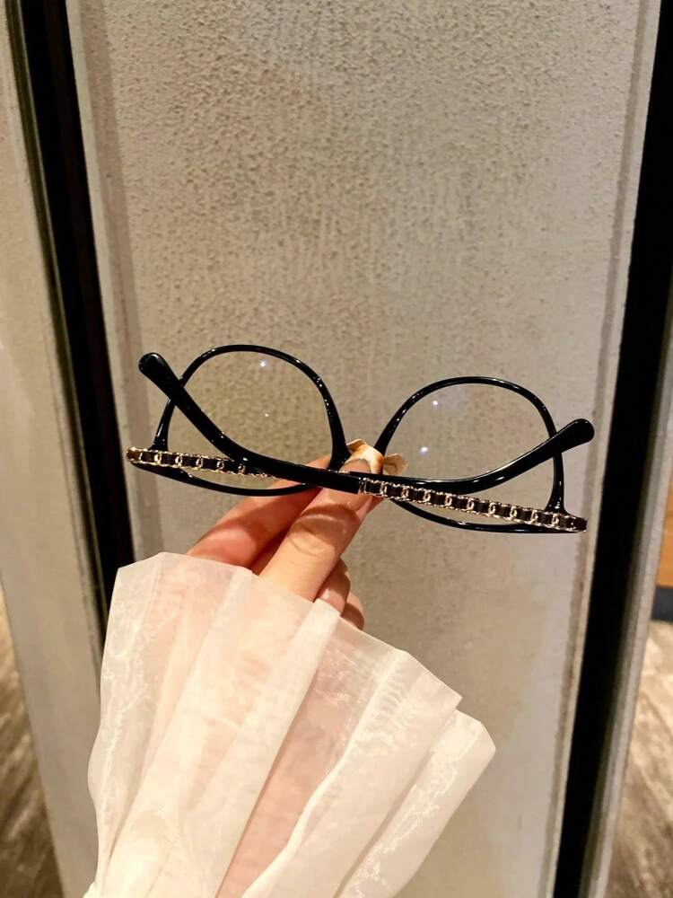 Luxurious Ladies' Flat Blue Light Glasses with Leopard Print Frame