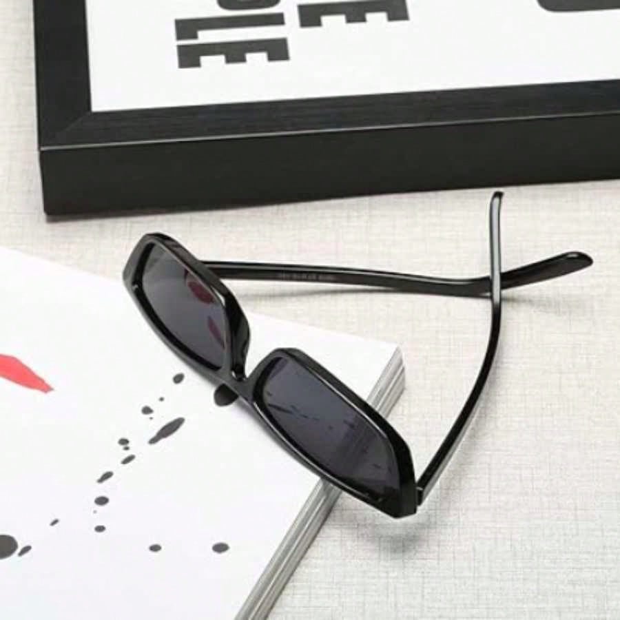 1PC Y2K Black Narrow Frame Sun Glasses – Hot Girl Style, Millennial Style, Perfect For Taking Photos And Going Out