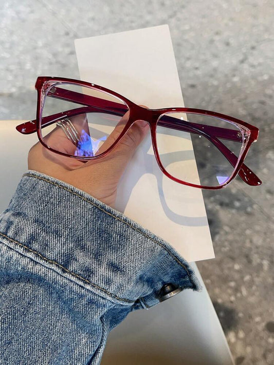 1pc Women's Pink Cat Eye PC Frame Casual Simple Plano Lenses Eyeglasses for Daily Wear Halloween
