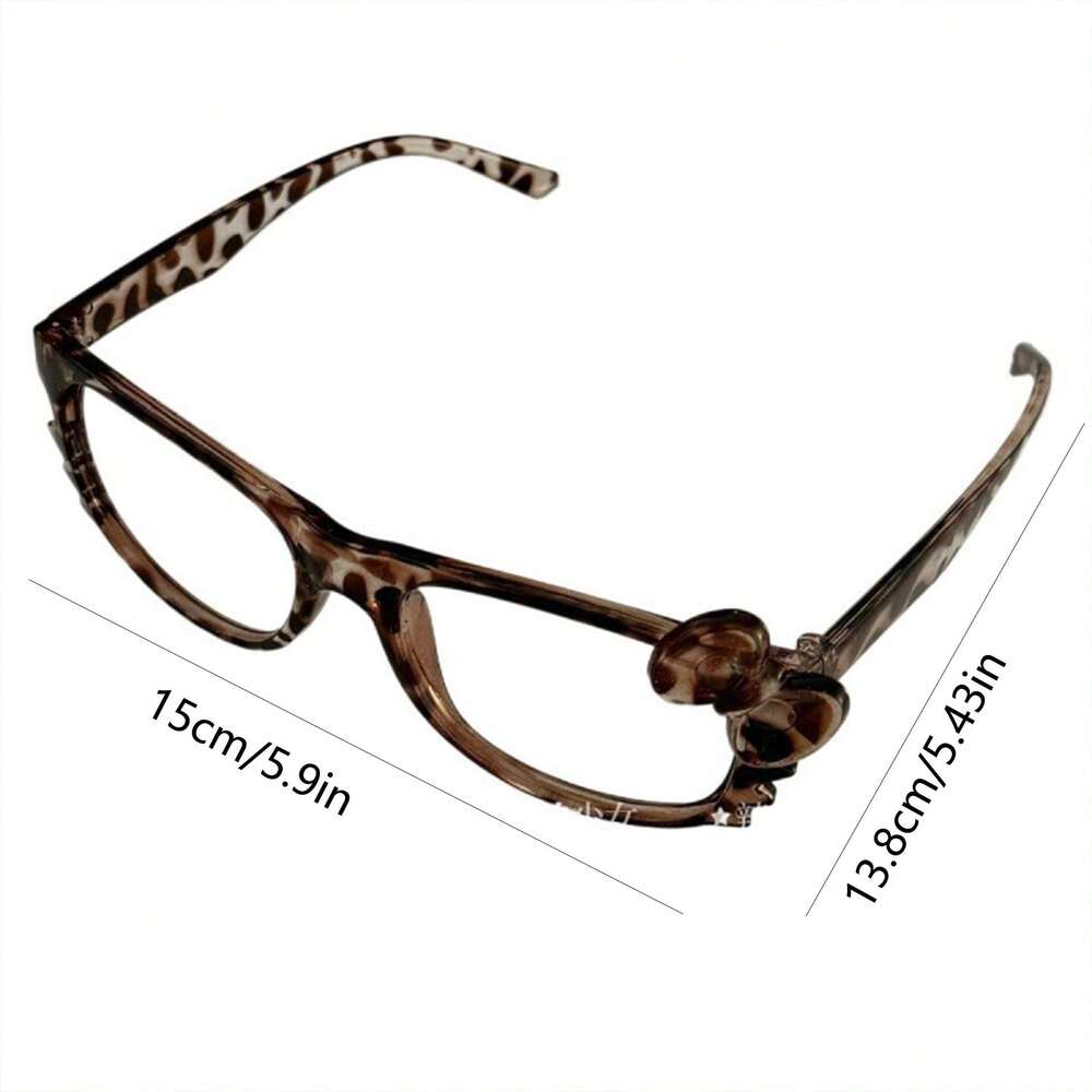 Sanrio 1pc Leopard Print Decorative Glasses – Kitty Cat Frame (Retro Y2K Style)
