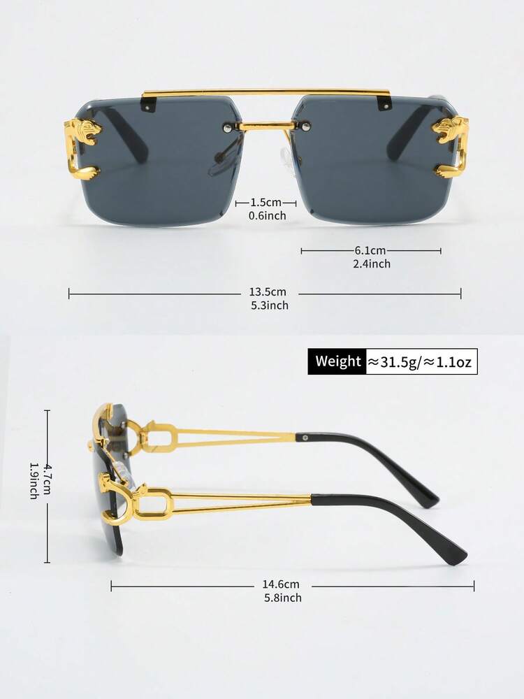 1 Pair Men's Pilot Frame Fashionable Fashion Glasses, Suitable For Various Occasions