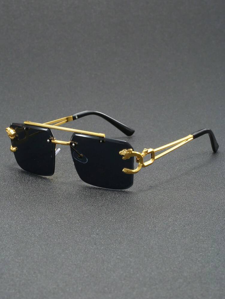1 Pair Men's Pilot Frame Fashionable Fashion Glasses, Suitable For Various Occasions