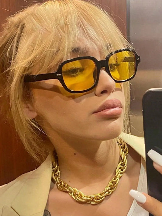 1pc Square Oversized Y2K Retro Stylish Fashion Glasses